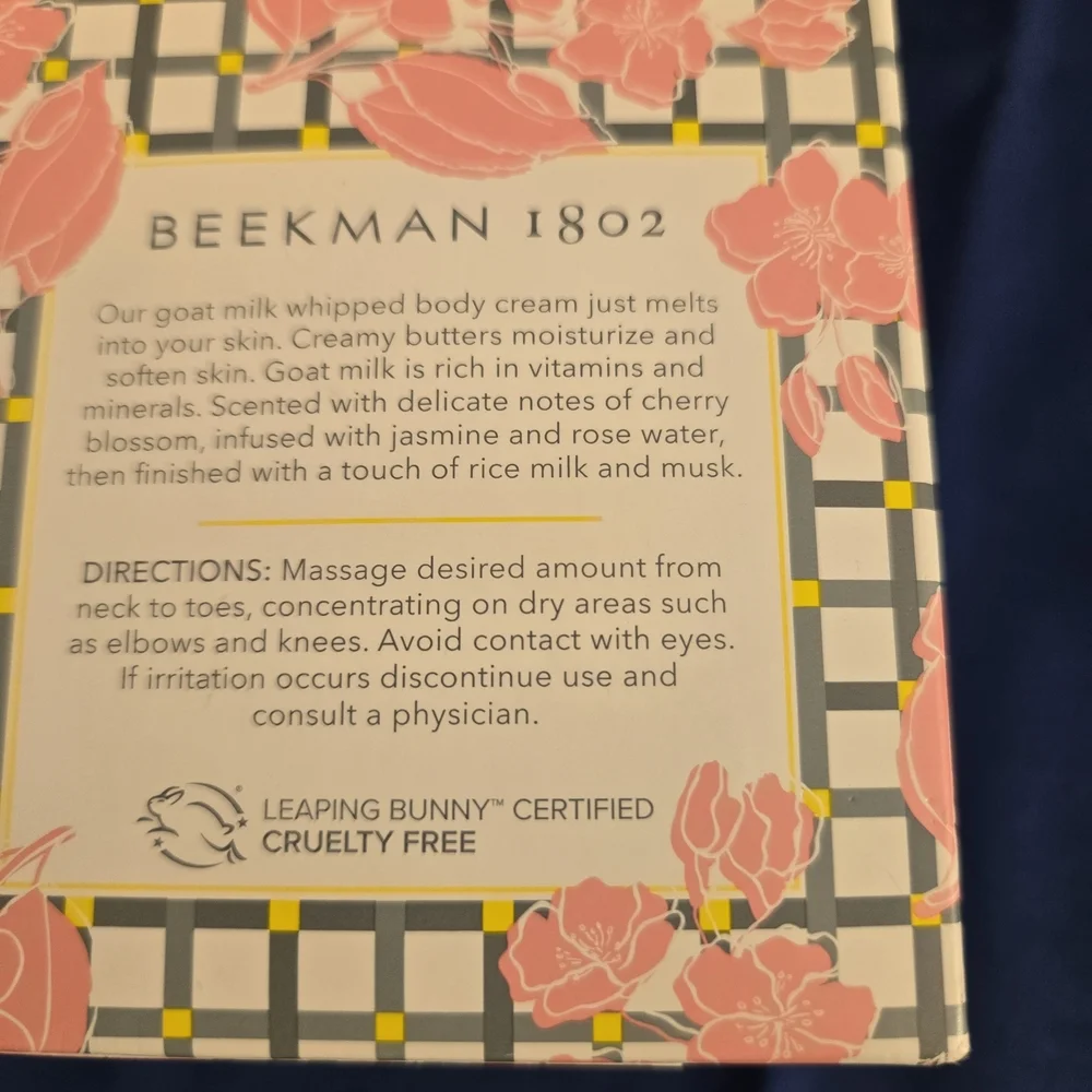 New Beekman Cherry Blossom Whipped Body Cream 8 Fl Oz
